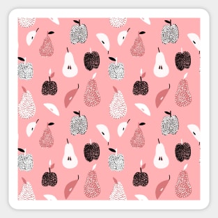 Dotted Apples and Pears (pink) Sticker